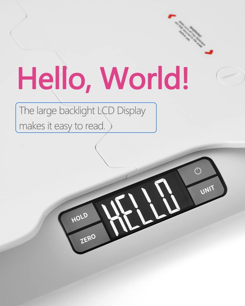 BAGAIL Baby Scale with Safe and Comfortable Tray, Large LCD Display, Tare and Hold Functions, Multipurpose Digital Weighing Scale as Infant Scale, Toddler Scale, Pet Scale or Adult Scale - Image 3