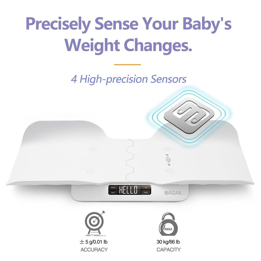 BAGAIL Baby Scale with Safe and Comfortable Tray, Large LCD Display, Tare and Hold Functions, Multipurpose Digital Weighing Scale as Infant Scale, Toddler Scale, Pet Scale or Adult Scale - Image 8