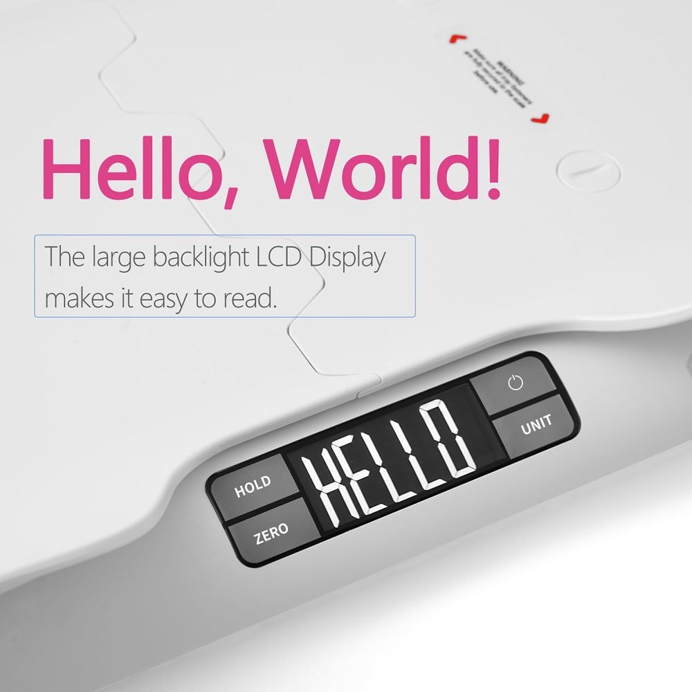 BAGAIL Baby Scale with Safe and Comfortable Tray, Large LCD Display, Tare and Hold Functions, Multipurpose Digital Weighing Scale as Infant Scale, Toddler Scale, Pet Scale or Adult Scale - Image 9
