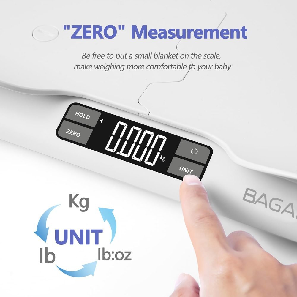 BAGAIL Baby Scale with Safe and Comfortable Tray, Large LCD Display, Tare and Hold Functions, Multipurpose Digital Weighing Scale as Infant Scale, Toddler Scale, Pet Scale or Adult Scale - Image 10