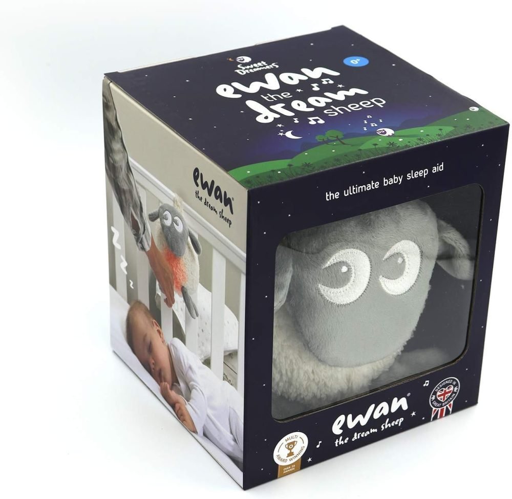 Sweet Dreamers, Ewan the Dream Sheep, Grey - Baby White/Pink Noise Machine and Sleep Aid with Night Light - Image 2