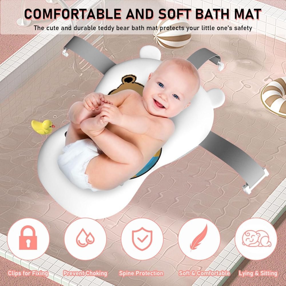 LiveGo Baby Bath Tub, Foldable Baby Bath for Infants to Toddler, Newborn Baby Bathtub with Thermometer & Floating Cushion, Baby Bath for 0-24 Months Newborns Infants and Toddler (Green Frog） - Image 39