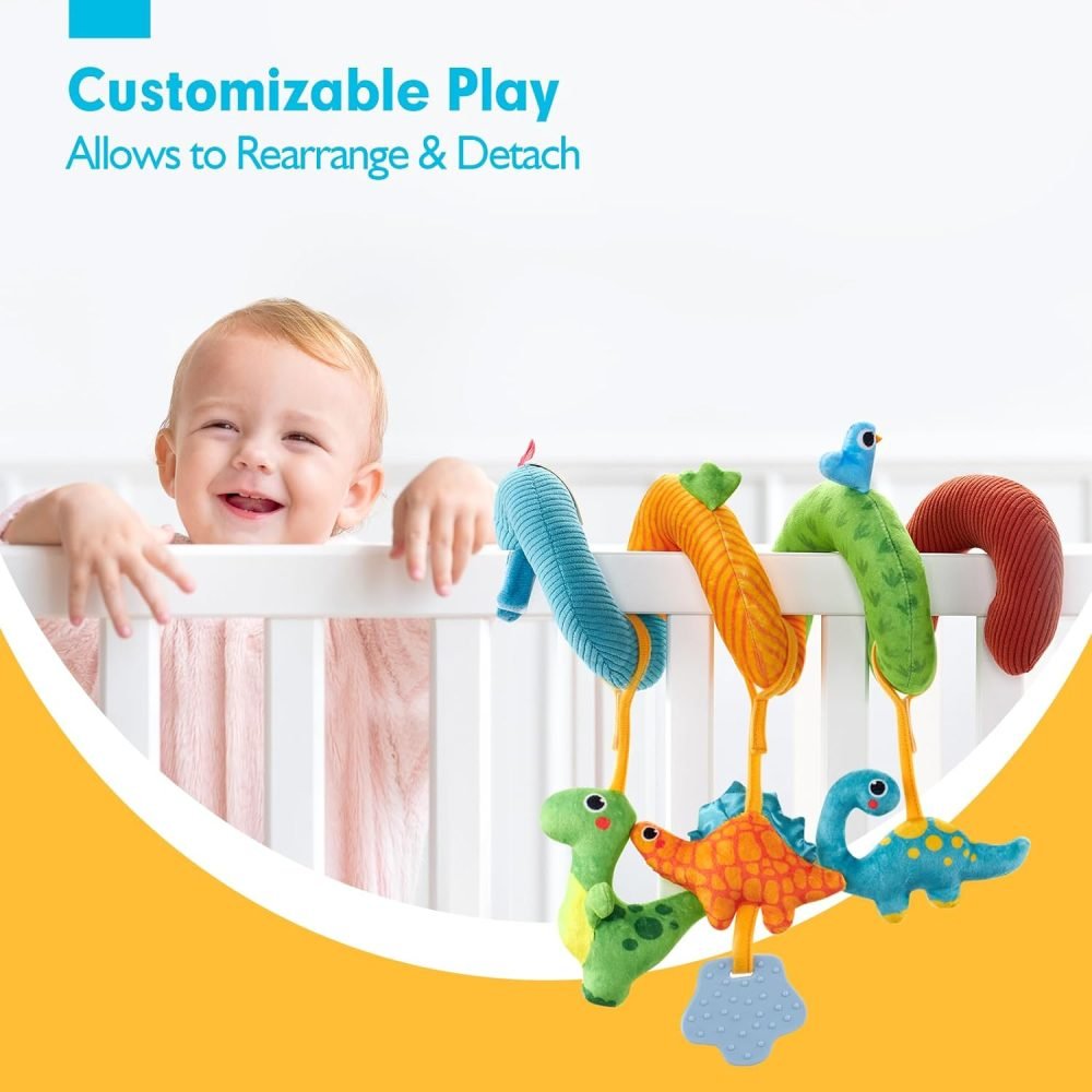 Spiral Pram Toys baby toys 0-6 months newborn Pram toys Sensory Toys for Babies Pushchair Stroller/Car Seat Activity Baby Toy for 0 3 6 9 12 Months Hanging Toys for Babies pram toy Infant Girls - Image 5