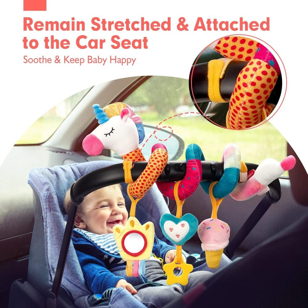 Spiral Pram Toys baby toys 0-6 months newborn Pram toys Sensory Toys for Babies Pushchair Stroller/Car Seat Activity Baby Toy for 0 3 6 9 12 Months Hanging Toys for Babies pram toy Infant Girls - Image 11