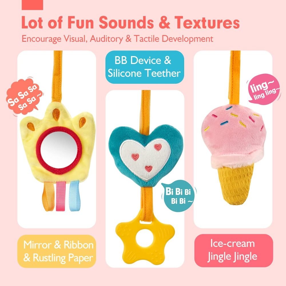 Spiral Pram Toys baby toys 0-6 months newborn Pram toys Sensory Toys for Babies Pushchair Stroller/Car Seat Activity Baby Toy for 0 3 6 9 12 Months Hanging Toys for Babies pram toy Infant Girls - Image 12
