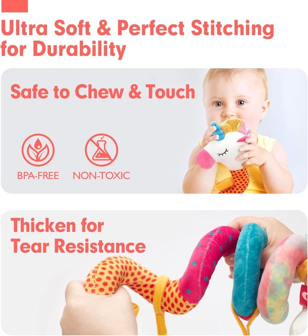 Spiral Pram Toys baby toys 0-6 months newborn Pram toys Sensory Toys for Babies Pushchair Stroller/Car Seat Activity Baby Toy for 0 3 6 9 12 Months Hanging Toys for Babies pram toy Infant Girls - Image 13