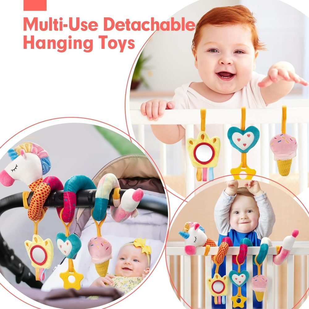 Spiral Pram Toys baby toys 0-6 months newborn Pram toys Sensory Toys for Babies Pushchair Stroller/Car Seat Activity Baby Toy for 0 3 6 9 12 Months Hanging Toys for Babies pram toy Infant Girls - Image 14