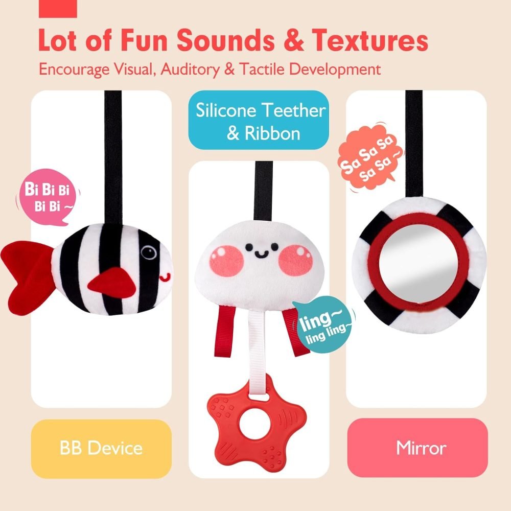 Spiral Pram Toys baby toys 0-6 months newborn Pram toys Sensory Toys for Babies Pushchair Stroller/Car Seat Activity Baby Toy for 0 3 6 9 12 Months Hanging Toys for Babies pram toy Infant Girls - Image 19
