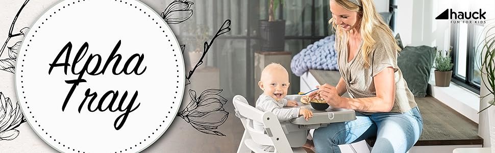 Alpha Tray Hauck Food table with detachable tray for wooden grow-along highchair