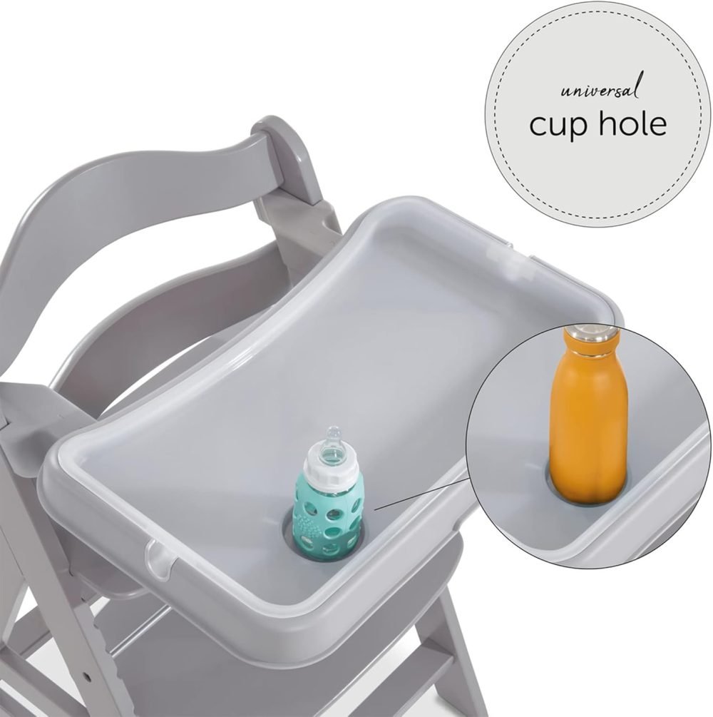 Hauck Alpha+ 3 in 1 Tray, Grey - Large Adjustable Plastic Highchair Tray with Removeable Insert & Seat Reducer, Easy to Clean - Image 3