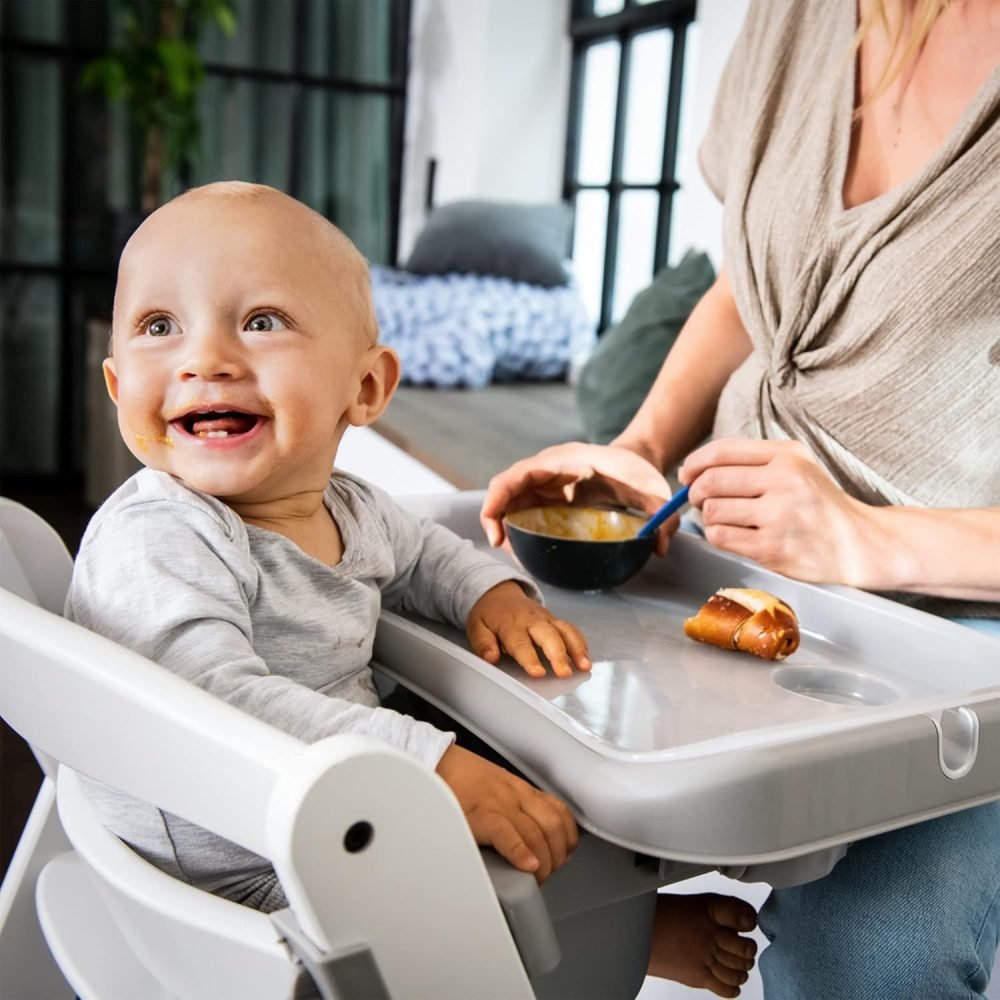 Hauck Alpha+ 3 in 1 Tray, Grey - Large Adjustable Plastic Highchair Tray with Removeable Insert & Seat Reducer, Easy to Clean - Image 4