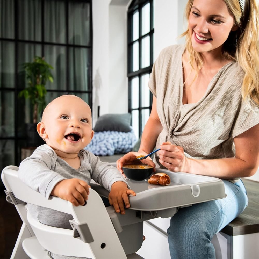 Hauck Alpha+ 3 in 1 Tray, Grey - Large Adjustable Plastic Highchair Tray with Removeable Insert & Seat Reducer, Easy to Clean - Image 5