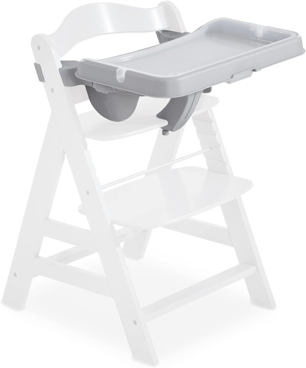 Hauck Alpha+ 3 in 1 Tray, Grey - Large Adjustable Plastic Highchair Tray with Removeable Insert & Seat Reducer, Easy to Clean - Image 7