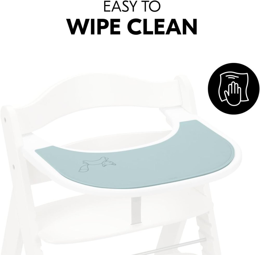 Hauck Alpha+ 3 in 1 Tray, Grey - Large Adjustable Plastic Highchair Tray with Removeable Insert & Seat Reducer, Easy to Clean - Image 20