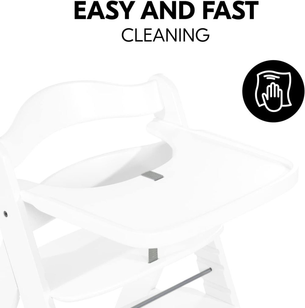 Hauck Alpha+ 3 in 1 Tray, Grey - Large Adjustable Plastic Highchair Tray with Removeable Insert & Seat Reducer, Easy to Clean - Image 32