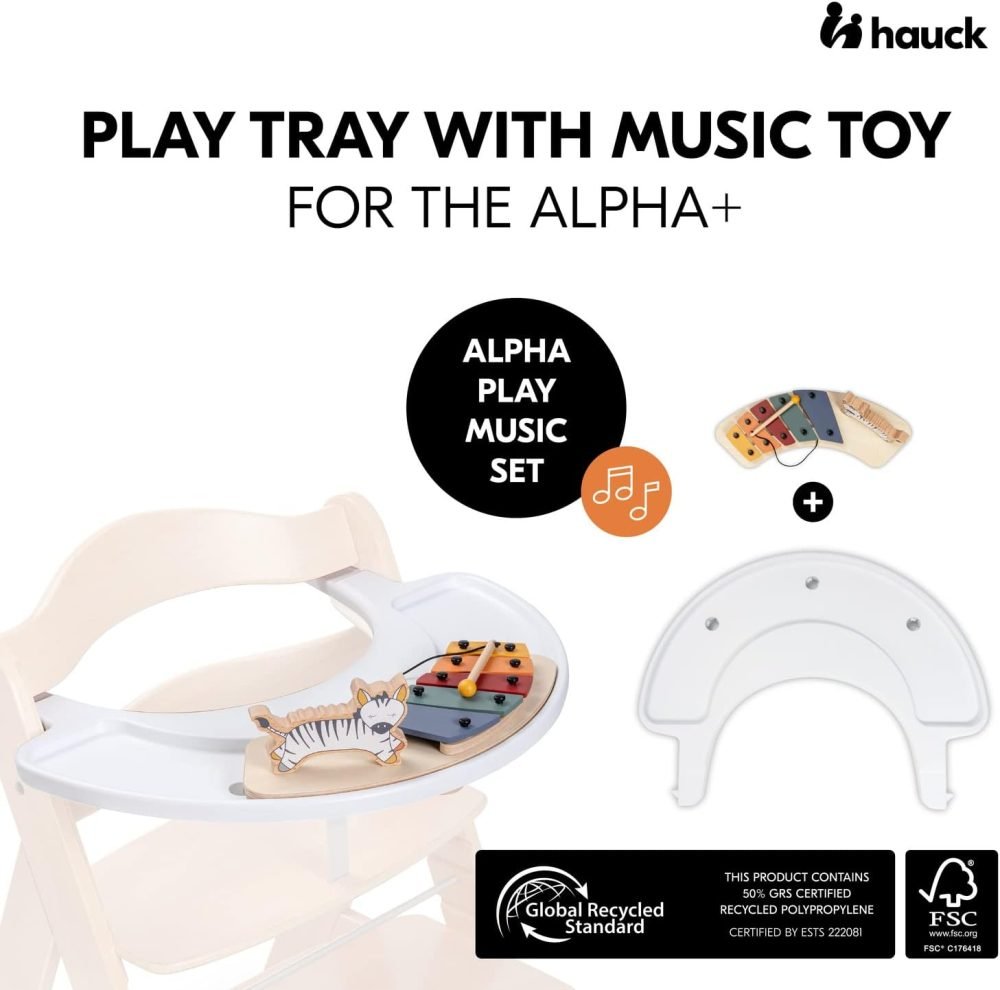 Hauck Alpha+ 3 in 1 Tray, Grey - Large Adjustable Plastic Highchair Tray with Removeable Insert & Seat Reducer, Easy to Clean - Image 34