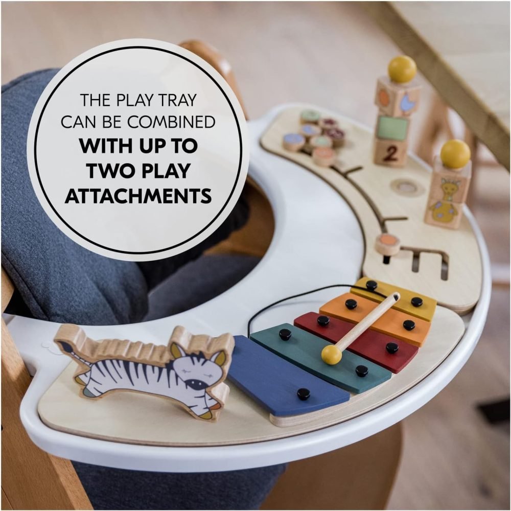 Hauck Alpha+ 3 in 1 Tray, Grey - Large Adjustable Plastic Highchair Tray with Removeable Insert & Seat Reducer, Easy to Clean - Image 36
