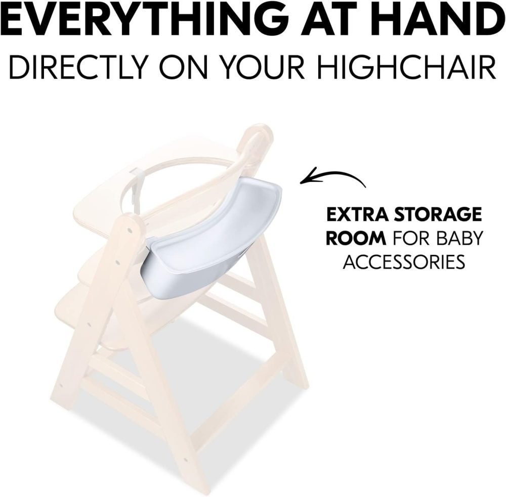 Hauck Alpha+ 3 in 1 Tray, Grey - Large Adjustable Plastic Highchair Tray with Removeable Insert & Seat Reducer, Easy to Clean - Image 51