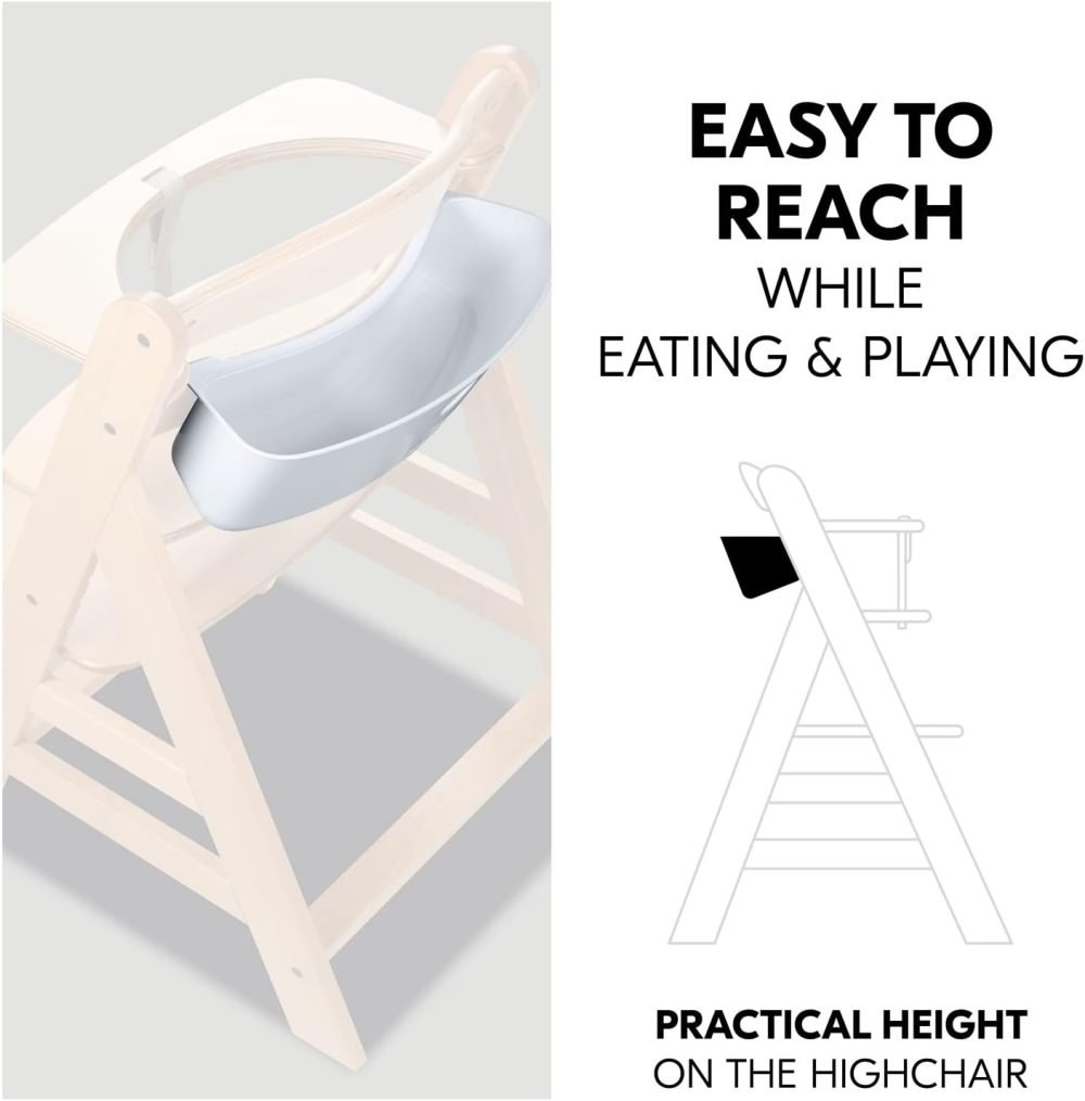 Hauck Alpha+ 3 in 1 Tray, Grey - Large Adjustable Plastic Highchair Tray with Removeable Insert & Seat Reducer, Easy to Clean - Image 54