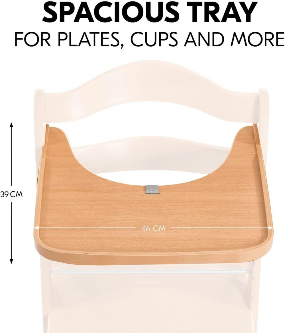 Hauck Alpha+ 3 in 1 Tray, Grey - Large Adjustable Plastic Highchair Tray with Removeable Insert & Seat Reducer, Easy to Clean - Image 67