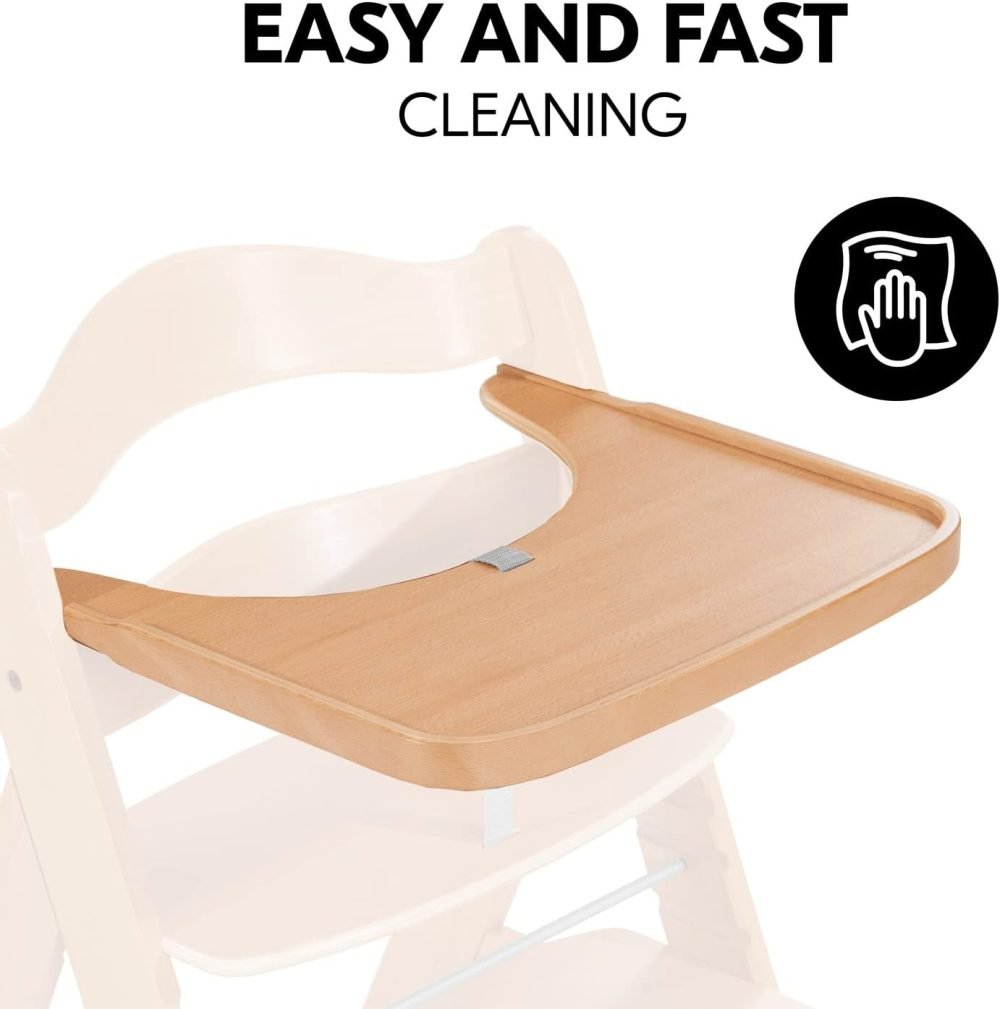 Hauck Alpha+ 3 in 1 Tray, Grey - Large Adjustable Plastic Highchair Tray with Removeable Insert & Seat Reducer, Easy to Clean - Image 70
