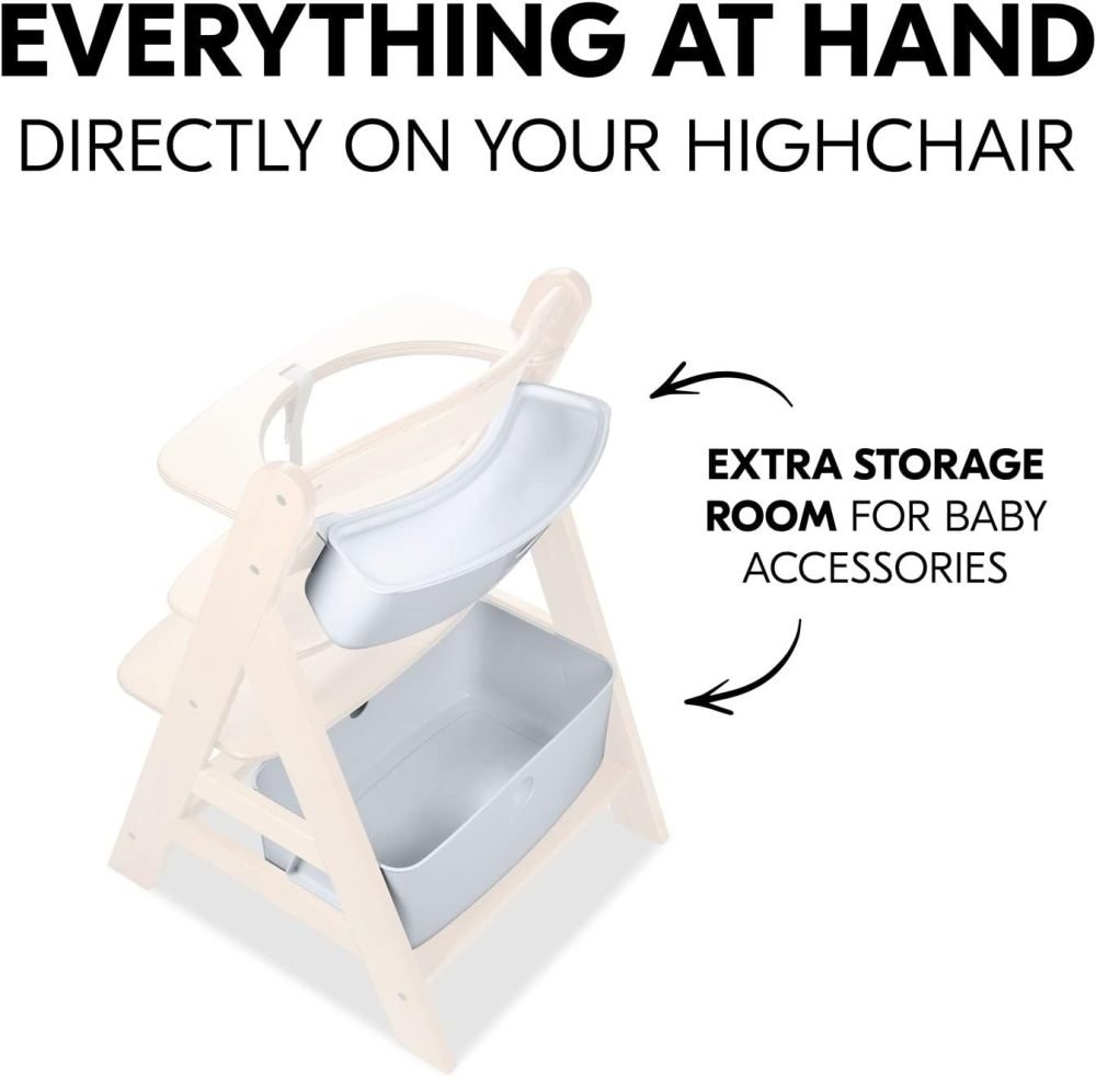 Hauck Alpha+ 3 in 1 Tray, Grey - Large Adjustable Plastic Highchair Tray with Removeable Insert & Seat Reducer, Easy to Clean - Image 83