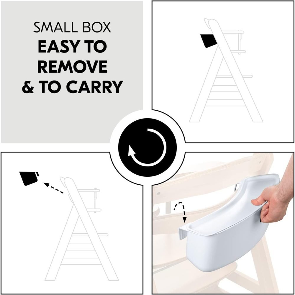 Hauck Alpha+ 3 in 1 Tray, Grey - Large Adjustable Plastic Highchair Tray with Removeable Insert & Seat Reducer, Easy to Clean - Image 86