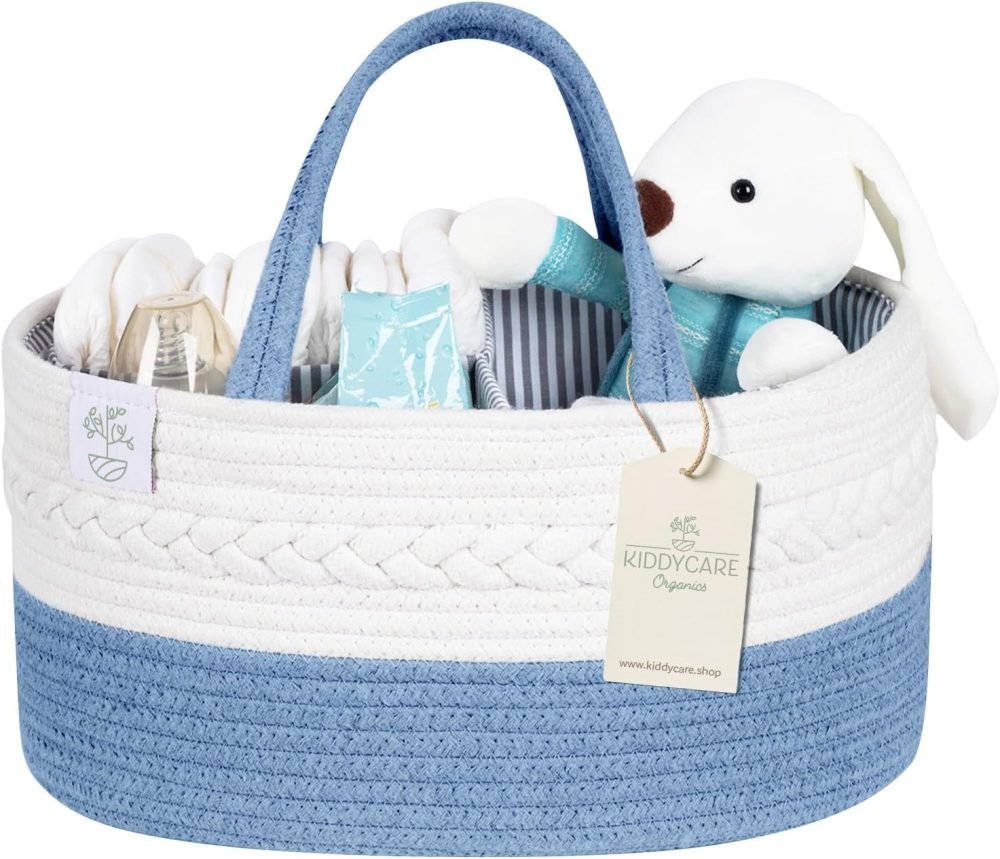 KiddyCare Baby Caddy Organizer Basket for Car | Travel Caddy for Baby Storage Cart, Portable Baby Diaper Caddy, Diaper Caddy for Babies | Diaper Cart Organizer Bins for Changing Table | Pink X-Large