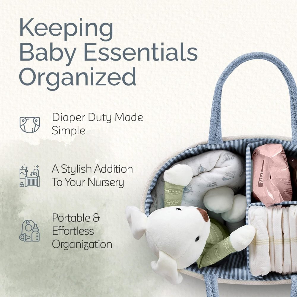 KiddyCare Baby Caddy Organizer Basket for Car | Travel Caddy for Baby Storage Cart, Portable Baby Diaper Caddy, Diaper Caddy for Babies | Diaper Cart Organizer Bins for Changing Table | Pink X-Large - Image 2