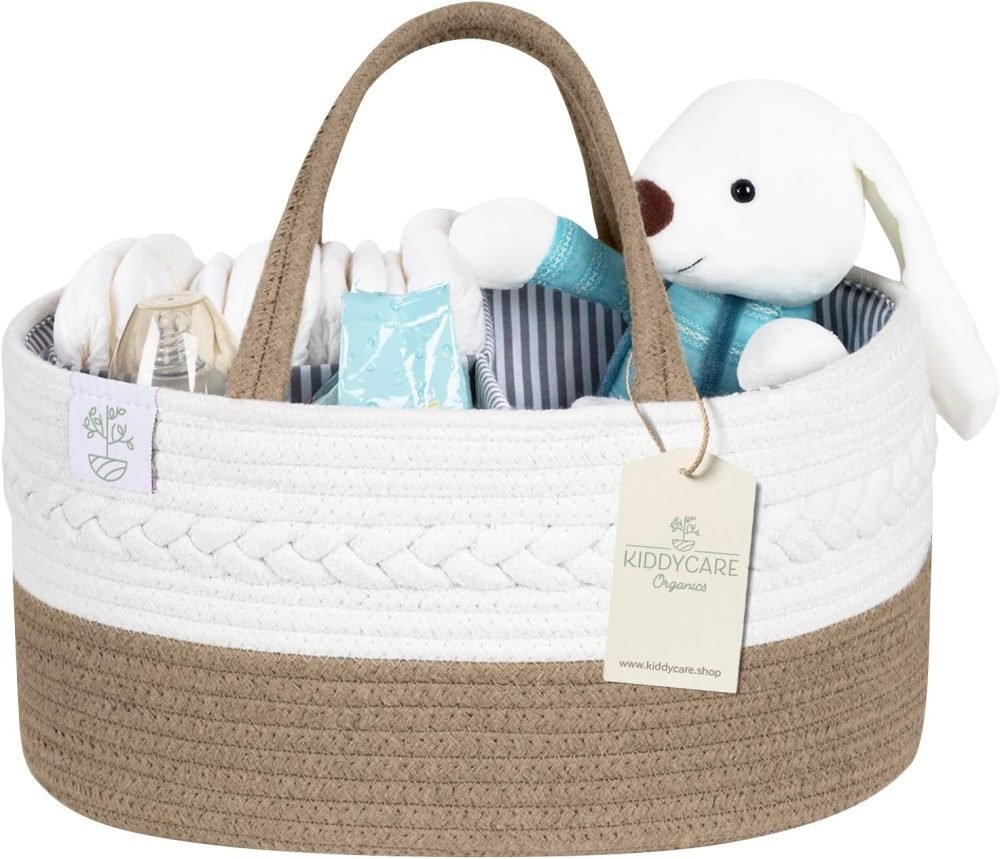 KiddyCare Baby Caddy Organizer Basket for Car | Travel Caddy for Baby Storage Cart, Portable Baby Diaper Caddy, Diaper Caddy for Babies | Diaper Cart Organizer Bins for Changing Table | Pink X-Large - Image 8