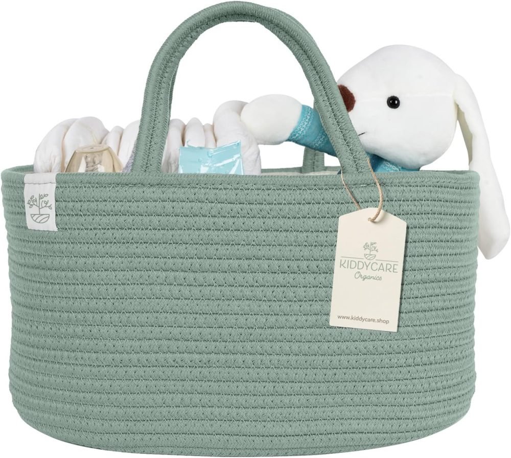 KiddyCare Baby Caddy Organizer Basket for Car | Travel Caddy for Baby Storage Cart, Portable Baby Diaper Caddy, Diaper Caddy for Babies | Diaper Cart Organizer Bins for Changing Table | Pink X-Large - Image 13