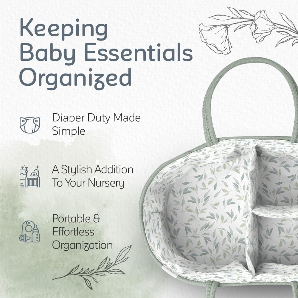 KiddyCare Baby Caddy Organizer Basket for Car | Travel Caddy for Baby Storage Cart, Portable Baby Diaper Caddy, Diaper Caddy for Babies | Diaper Cart Organizer Bins for Changing Table | Pink X-Large - Image 14