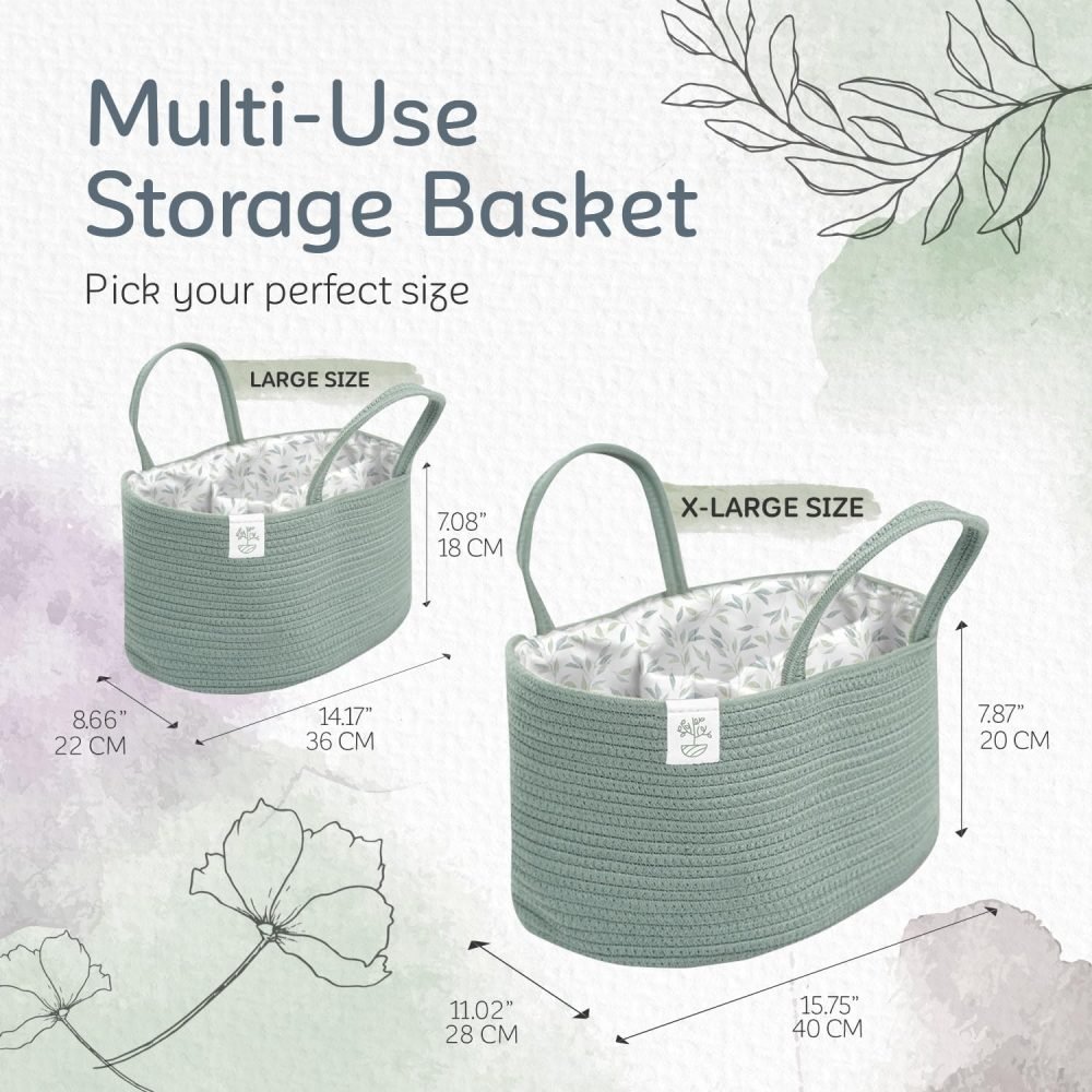 KiddyCare Baby Caddy Organizer Basket for Car | Travel Caddy for Baby Storage Cart, Portable Baby Diaper Caddy, Diaper Caddy for Babies | Diaper Cart Organizer Bins for Changing Table | Pink X-Large - Image 17