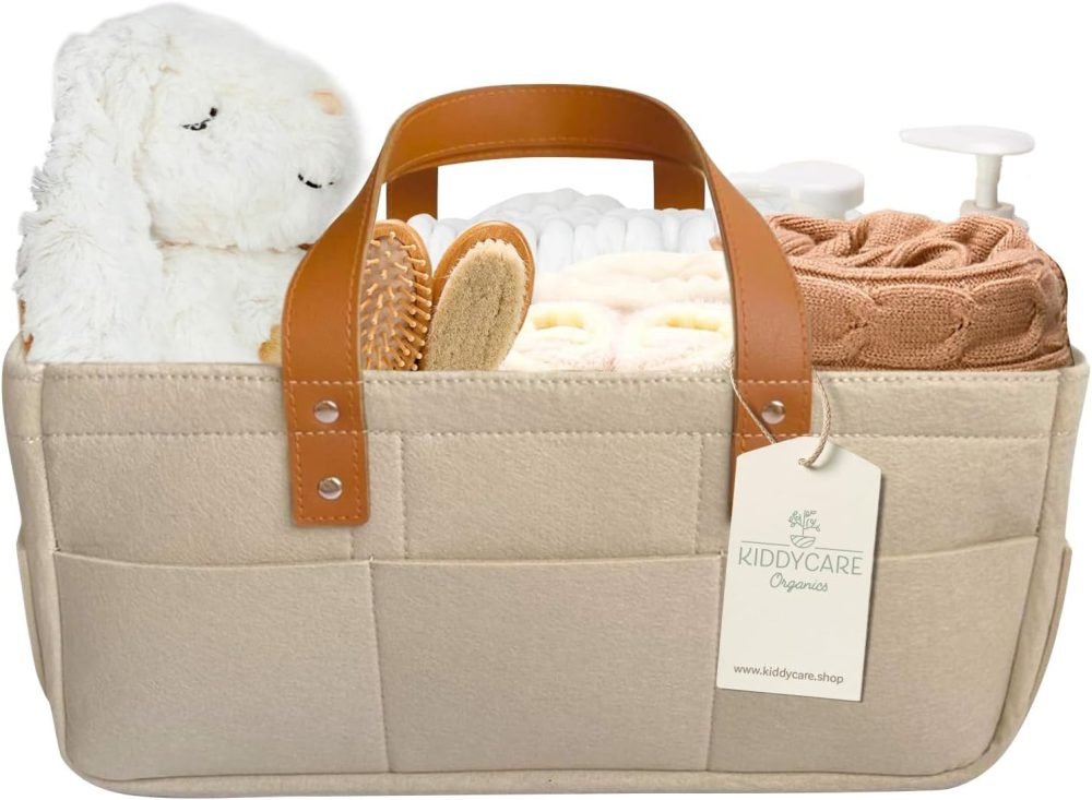 KiddyCare Baby Caddy Organizer Basket for Car | Travel Caddy for Baby Storage Cart, Portable Baby Diaper Caddy, Diaper Caddy for Babies | Diaper Cart Organizer Bins for Changing Table | Pink X-Large - Image 20