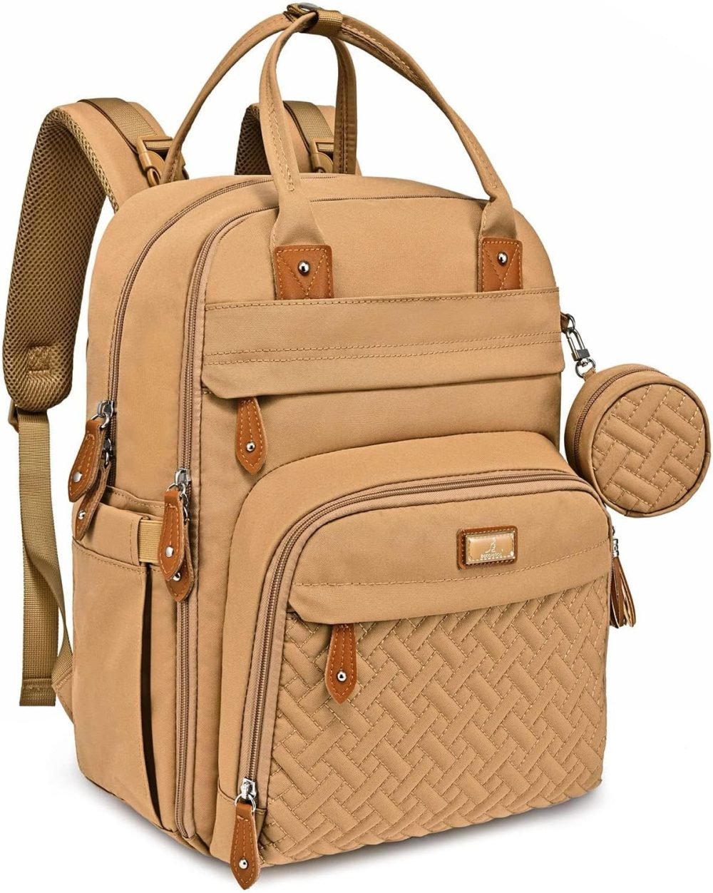 BabbleRoo Baby Changing Bag Backpack, Nappy Changing Back Pack Diaper Bags with Changing Mat & Pacifier Holder for Mom & Dad - Image 17