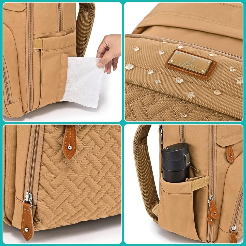 BabbleRoo Baby Changing Bag Backpack, Nappy Changing Back Pack Diaper Bags with Changing Mat & Pacifier Holder for Mom & Dad - Image 24