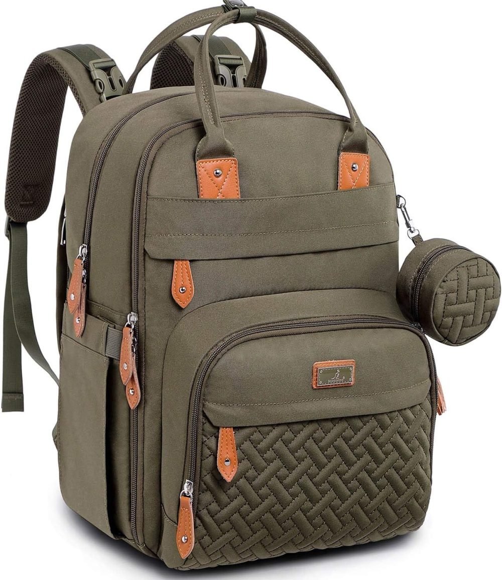 BabbleRoo Baby Changing Bag Backpack, Nappy Changing Back Pack Diaper Bags with Changing Mat & Pacifier Holder for Mom & Dad - Image 41