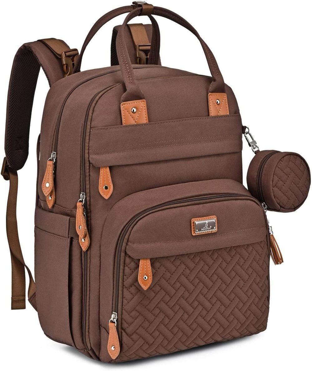 BabbleRoo Baby Changing Bag Backpack, Nappy Changing Back Pack Diaper Bags with Changing Mat & Pacifier Holder for Mom & Dad - Image 54