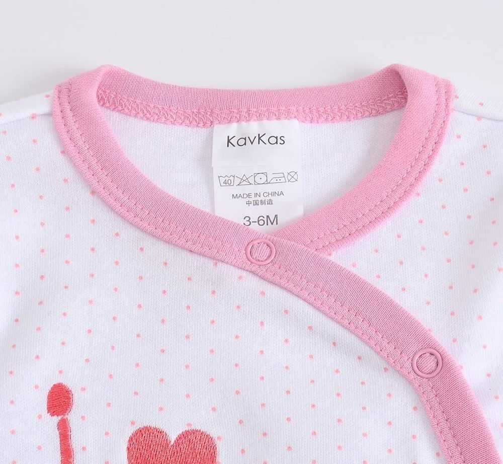 kavkas Baby Onesie Cotton One Piece Romper Footies Newborn Long Sleeve for Sleep and Play, Rabbit Pack - Image 2