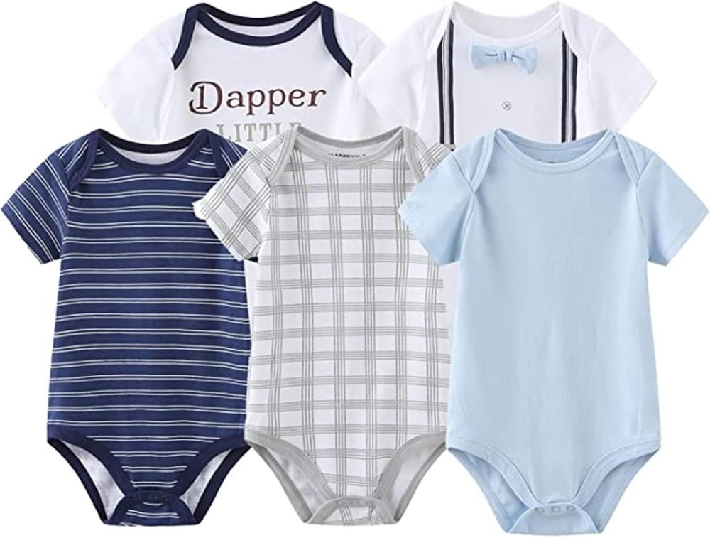 MAMIMAKA Baby Bodysuits Baby Pants Trousers Baby Clothes Short Sleeve Bodysuits Onesies for Baby Boys and Girls - Image 36
