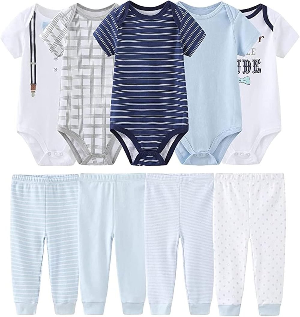 MAMIMAKA Baby Bodysuits Baby Pants Trousers Baby Clothes Short Sleeve Bodysuits Onesies for Baby Boys and Girls - Image 83