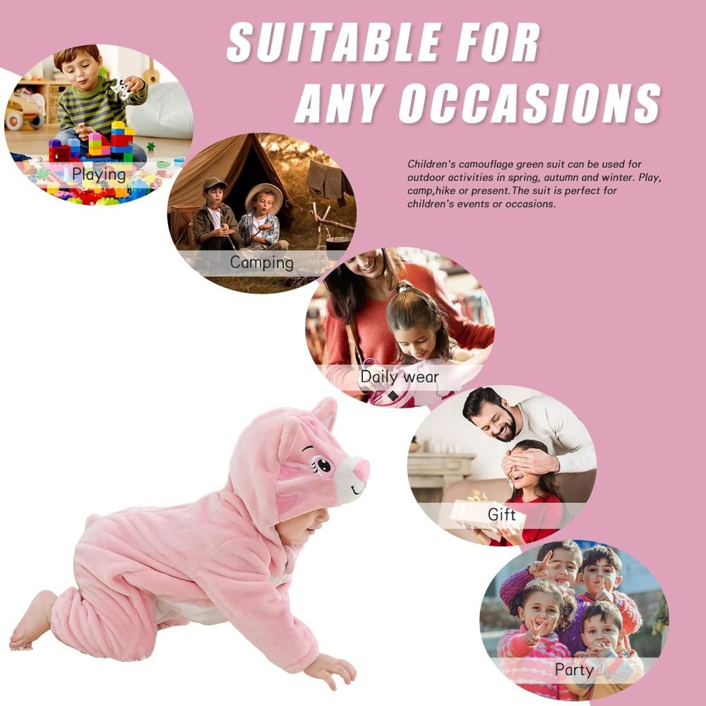 TMEOG Baby Rompers Newborn Girls Boys Animals Zipper Hooded Jumpsuit Autumn Winter Flannel Hooded Cartoon Sleepsuits Clothing Unisex - Image 4