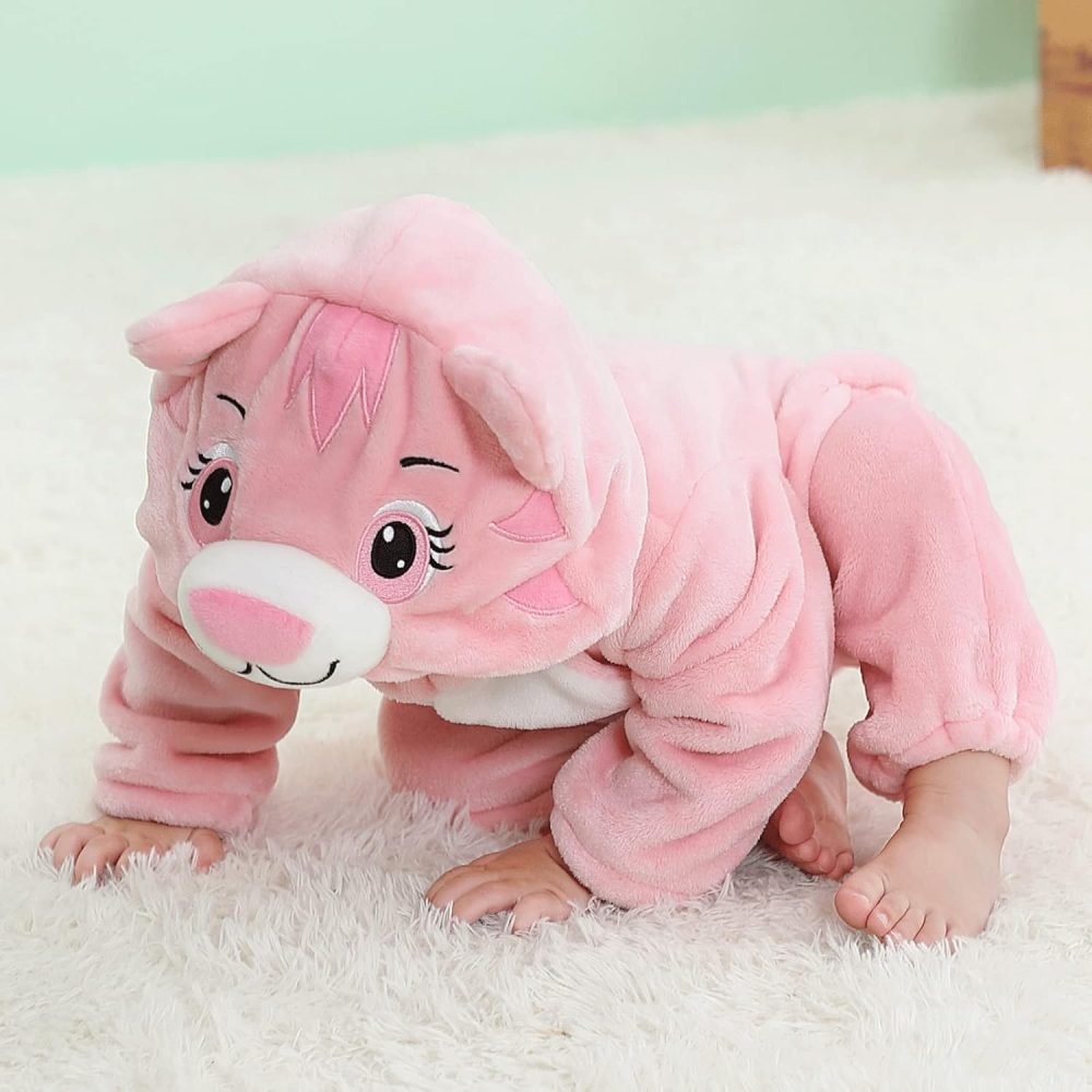 TMEOG Baby Rompers Newborn Girls Boys Animals Zipper Hooded Jumpsuit Autumn Winter Flannel Hooded Cartoon Sleepsuits Clothing Unisex - Image 7