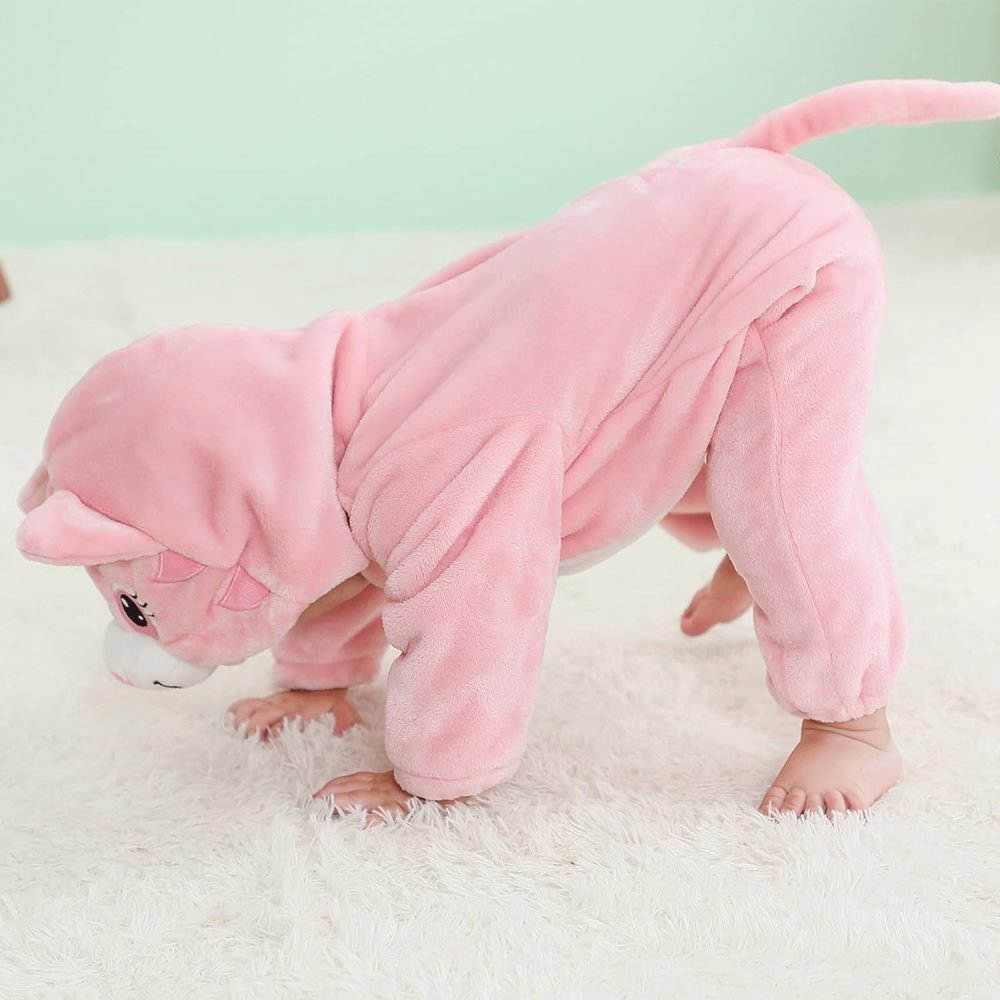 TMEOG Baby Rompers Newborn Girls Boys Animals Zipper Hooded Jumpsuit Autumn Winter Flannel Hooded Cartoon Sleepsuits Clothing Unisex - Image 8