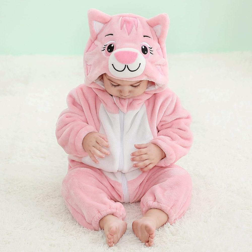 TMEOG Baby Rompers Newborn Girls Boys Animals Zipper Hooded Jumpsuit Autumn Winter Flannel Hooded Cartoon Sleepsuits Clothing Unisex - Image 9