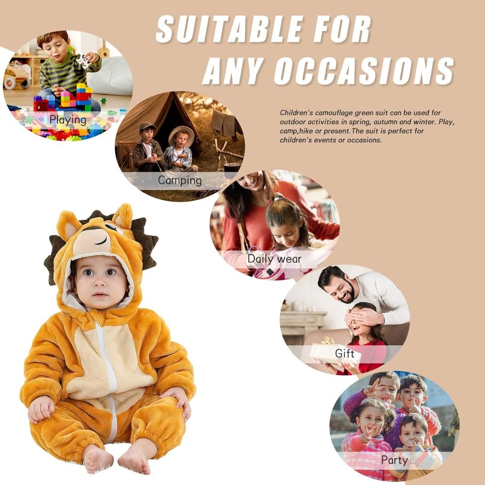 TMEOG Baby Rompers Newborn Girls Boys Animals Zipper Hooded Jumpsuit Autumn Winter Flannel Hooded Cartoon Sleepsuits Clothing Unisex - Image 21