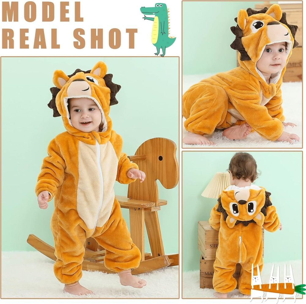 TMEOG Baby Rompers Newborn Girls Boys Animals Zipper Hooded Jumpsuit Autumn Winter Flannel Hooded Cartoon Sleepsuits Clothing Unisex - Image 22