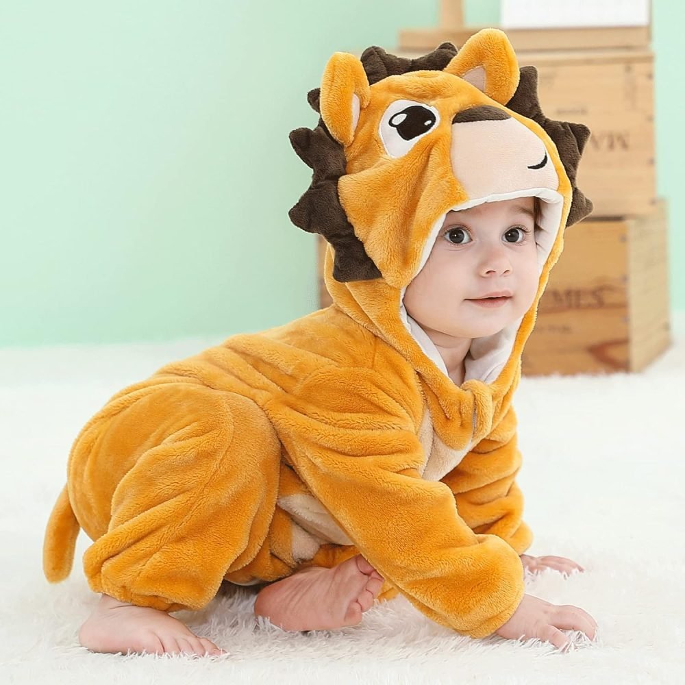 TMEOG Baby Rompers Newborn Girls Boys Animals Zipper Hooded Jumpsuit Autumn Winter Flannel Hooded Cartoon Sleepsuits Clothing Unisex - Image 24