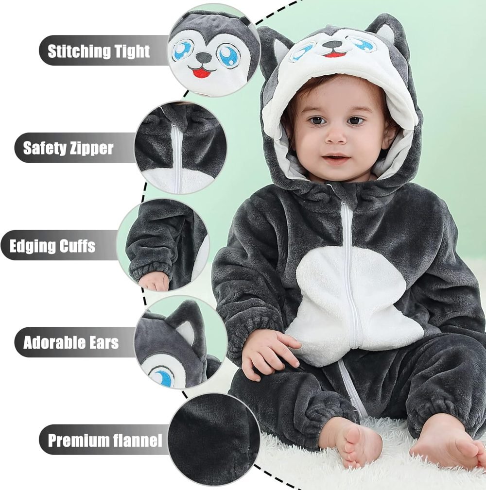 TMEOG Baby Rompers Newborn Girls Boys Animals Zipper Hooded Jumpsuit Autumn Winter Flannel Hooded Cartoon Sleepsuits Clothing Unisex - Image 34