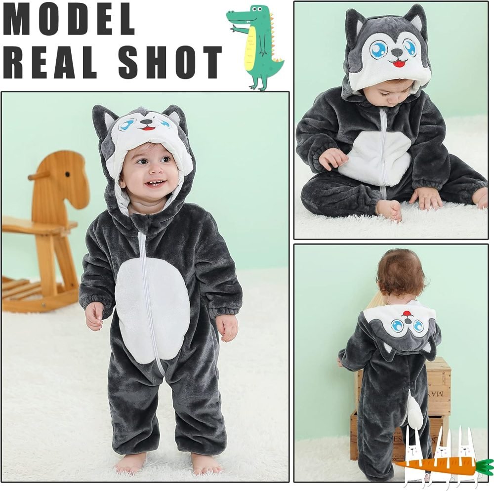 TMEOG Baby Rompers Newborn Girls Boys Animals Zipper Hooded Jumpsuit Autumn Winter Flannel Hooded Cartoon Sleepsuits Clothing Unisex - Image 37